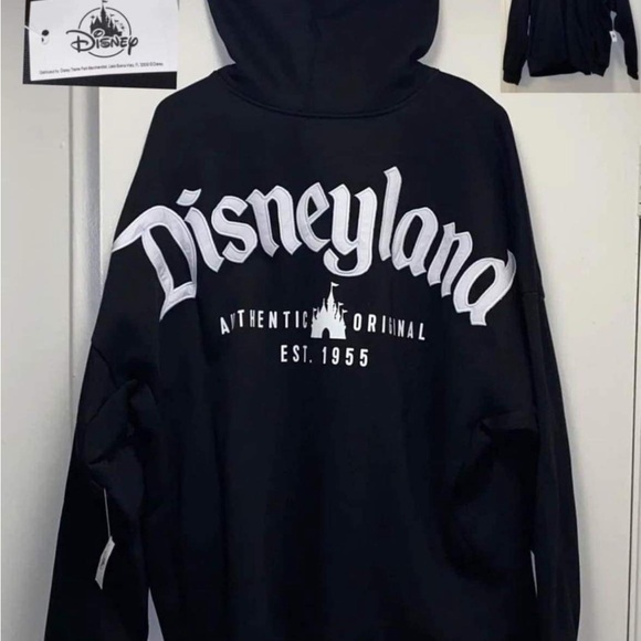 DISNEYLAND VINTAGE AUTHENTIC ORIGINAL ZIPPED BLACK HOODIE - Picture 2 of 6